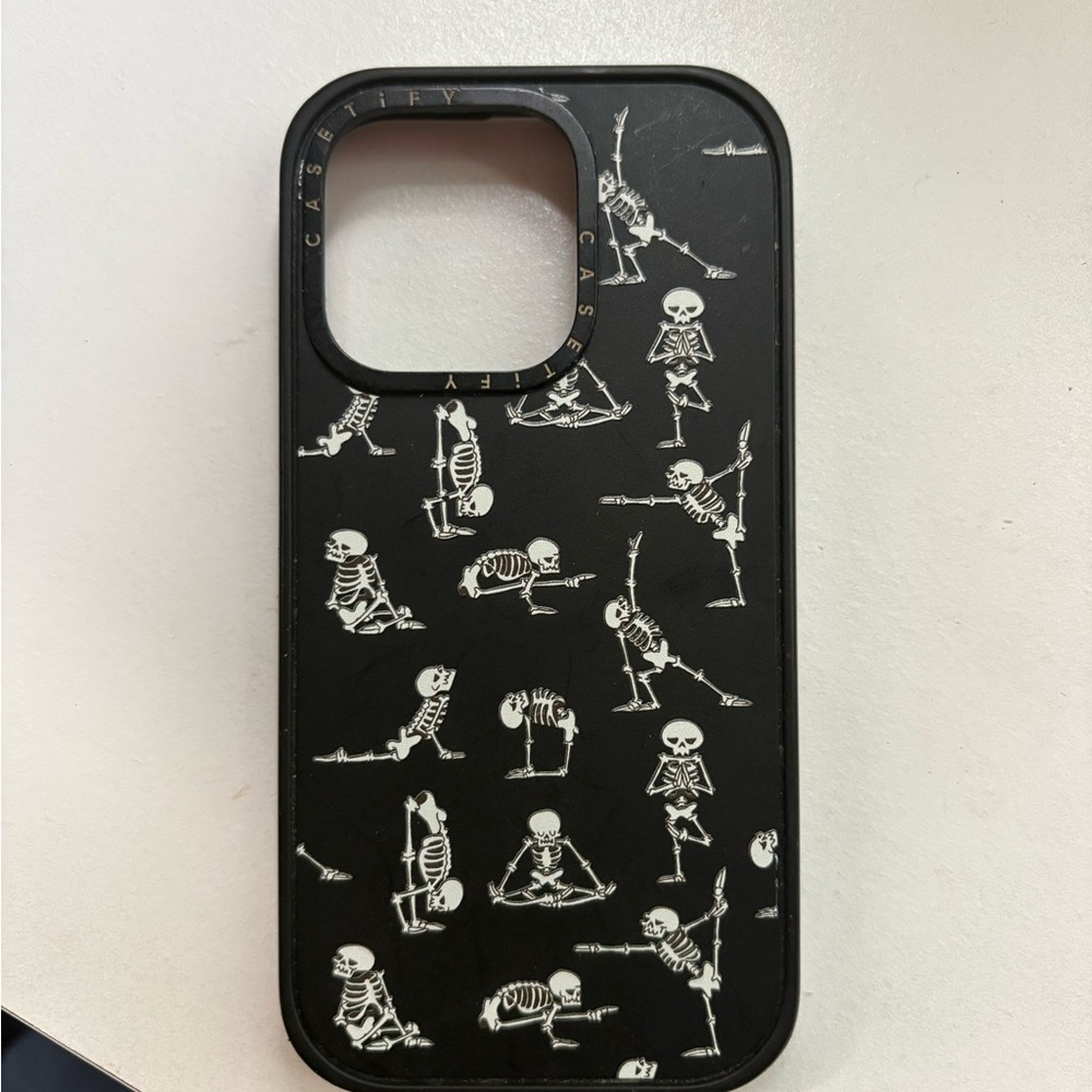 Casetify Black and White Skeleton Phone Case iPhone 14 Pro